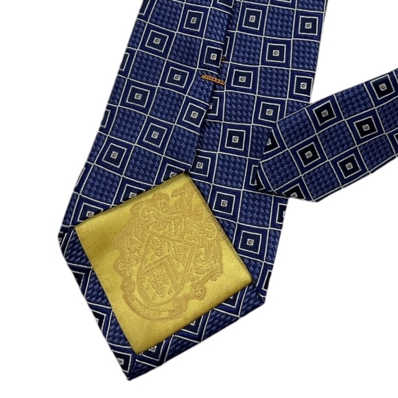 DONALD TRUMP Blue Geometric Silk DESIGNER Tie HANDMADE - Picture 4 of 4